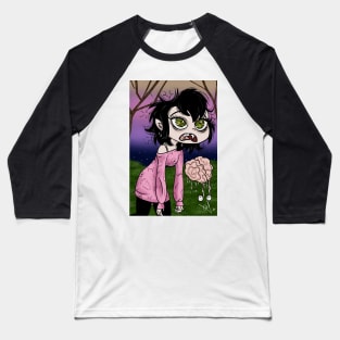 Adorable Little Gothic Vampire Crafter Brain Witch Baseball T-Shirt